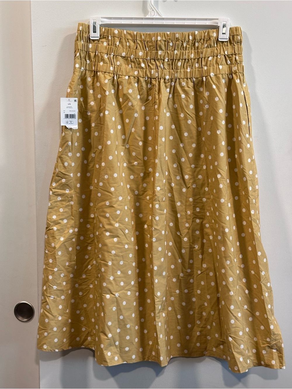 George Mustard Yellow Polka Dot A-Line Skirt